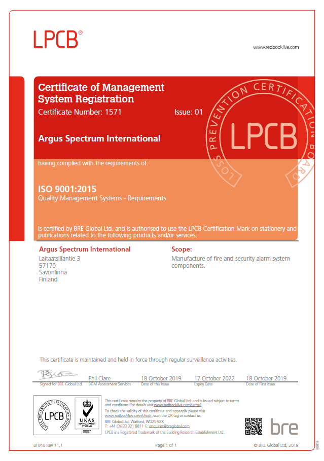 LPCB certificate finland